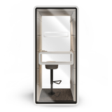 Mikomax Hush Phone Booth - White Exterior with Grey Interior