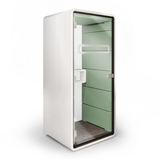 Mikomax Hush Phone Booth - White Exterior with Mint Green Interior