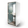 Mikomax Hush Phone Booth - White Exterior with Turquoise Interior